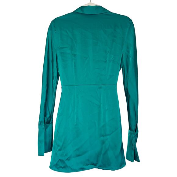 Rat & Boa Alanis Dress Emerald Satin Mini Coquette Party Y2K Glam Sexy Cocktail - Picture 8 of 10